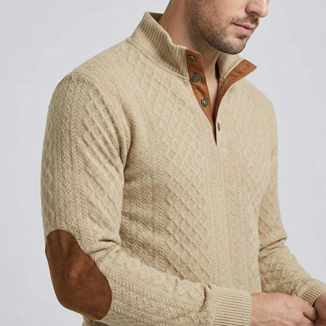 Crown - Jersey de cuello alto clásico para hombre