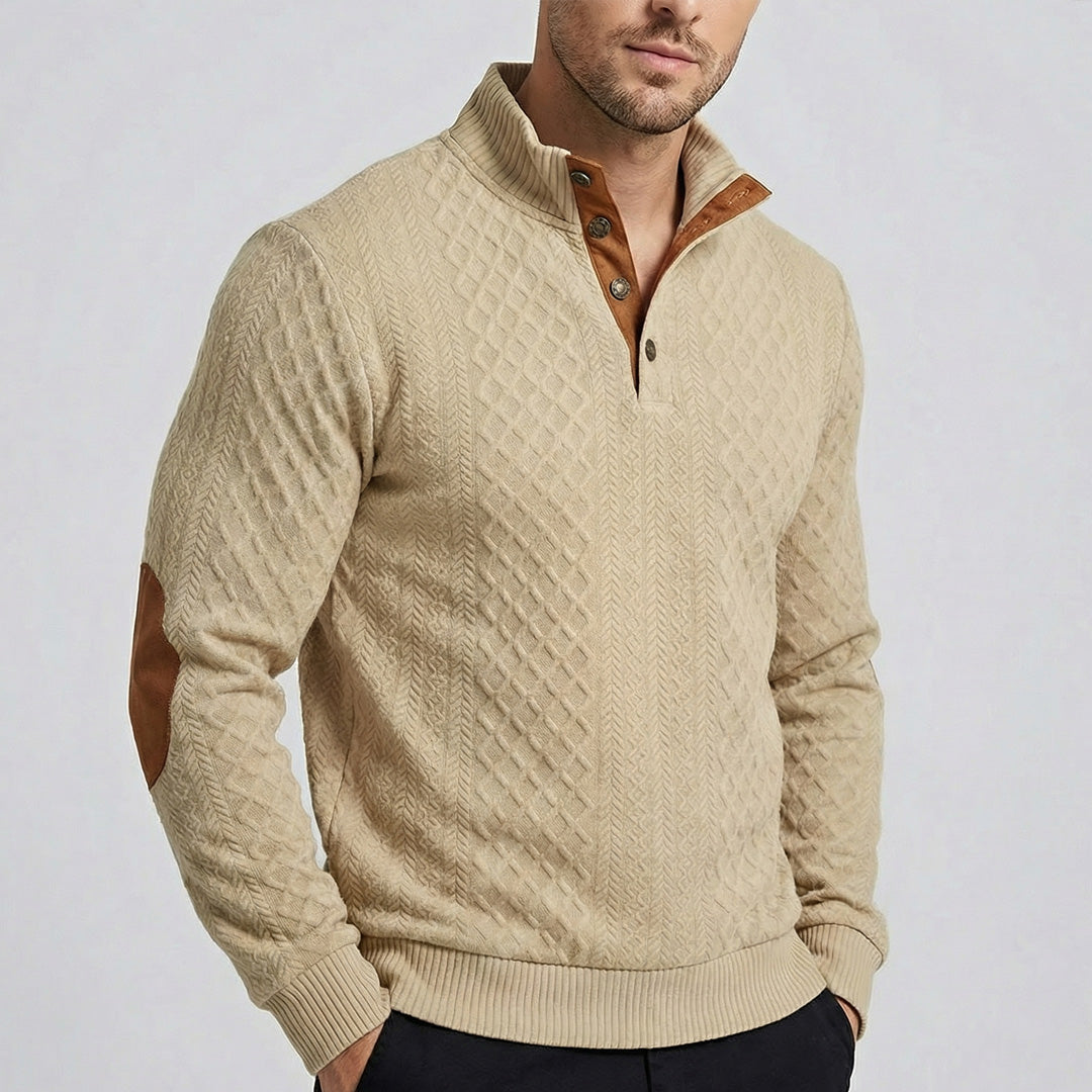 Crown - Jersey de cuello alto clásico para hombre