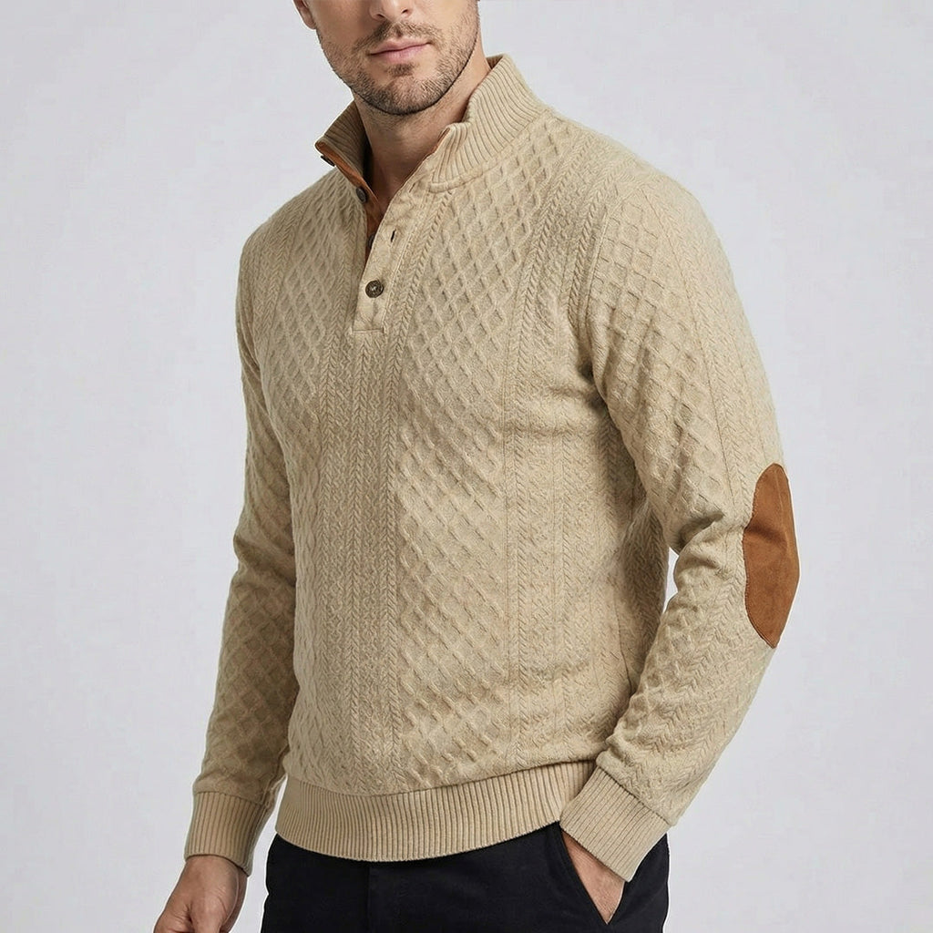 Crown - Jersey de cuello alto clásico para hombre