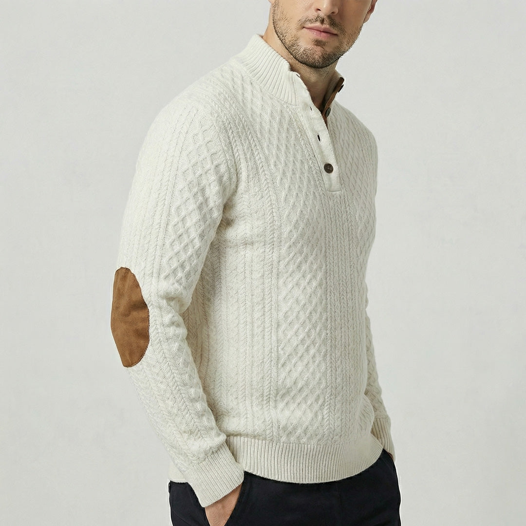 Crown - Jersey de cuello alto clásico para hombre
