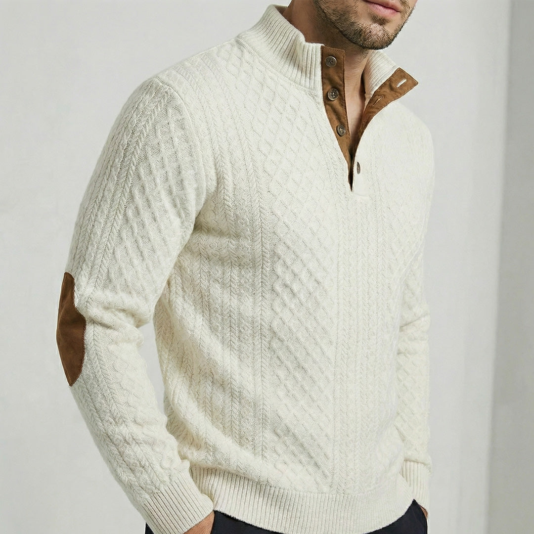 Crown - Jersey de cuello alto clásico para hombre