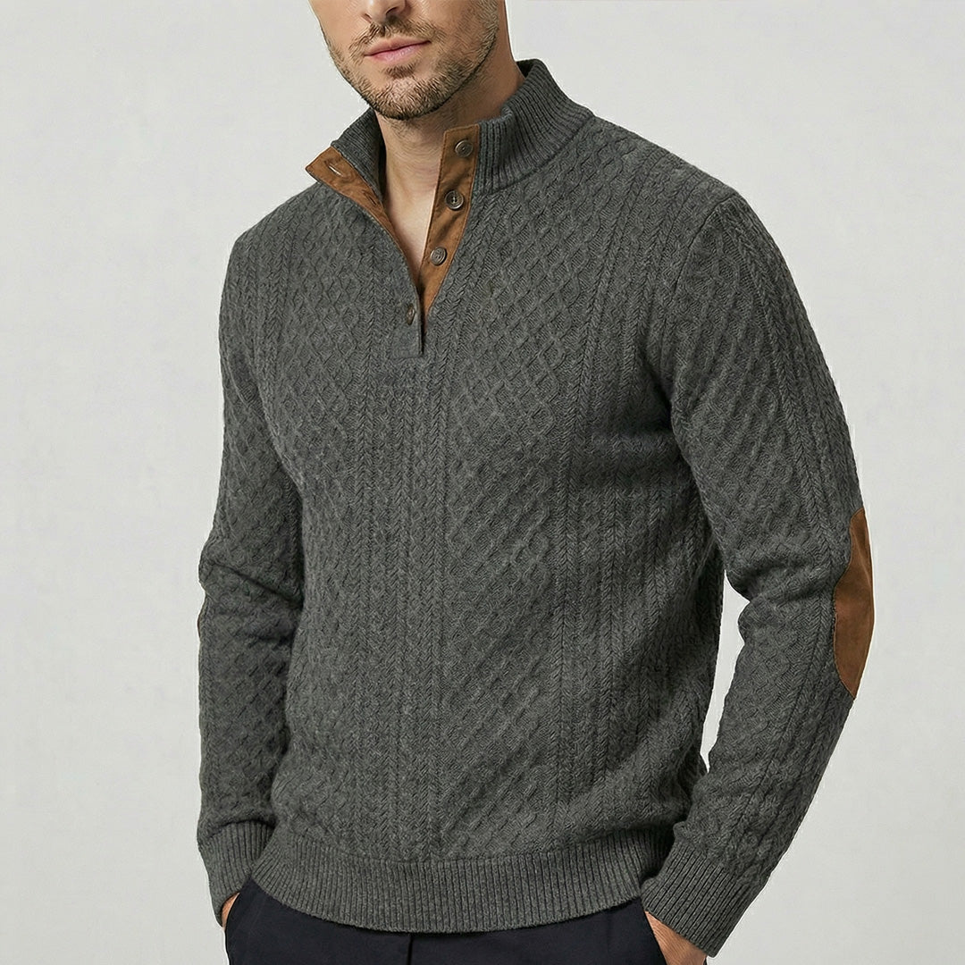 Crown - Jersey de cuello alto clásico para hombre