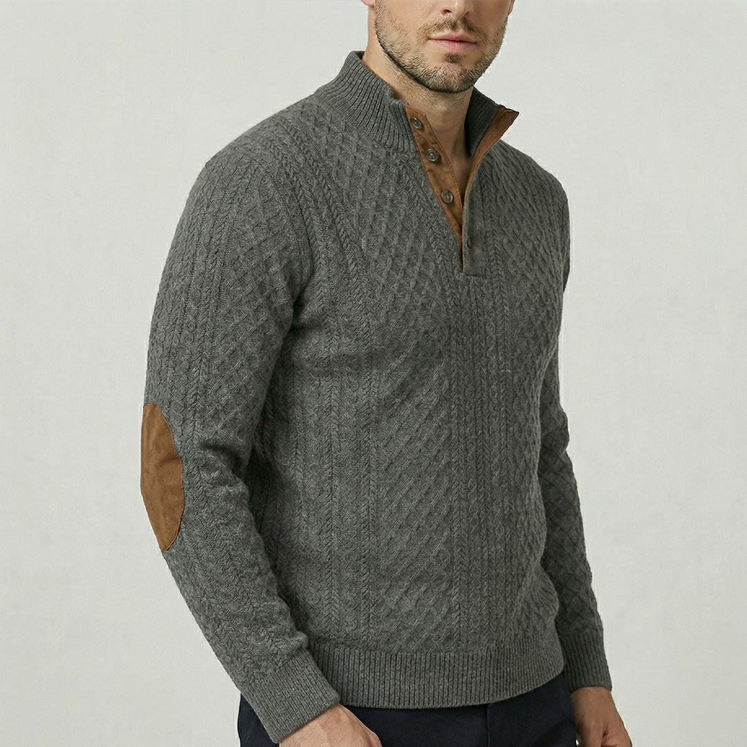 Crown - Jersey de cuello alto clásico para hombre