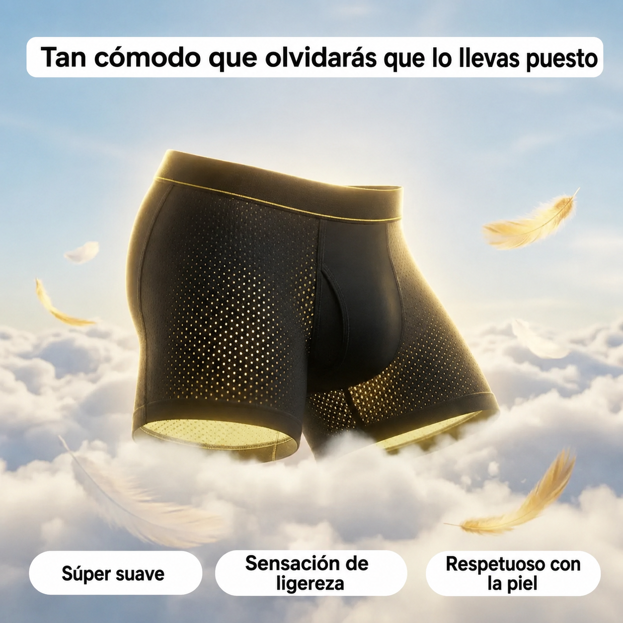 BÓXER DE FIBRA DE BAMBÚ · COMODIDAD TODO EL DÍA