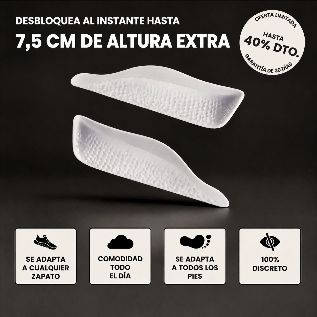Plantillas Elevate — Altura Instantánea