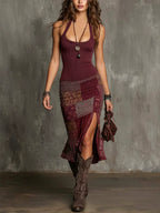 Vestido femenino estampado con tirantes finos