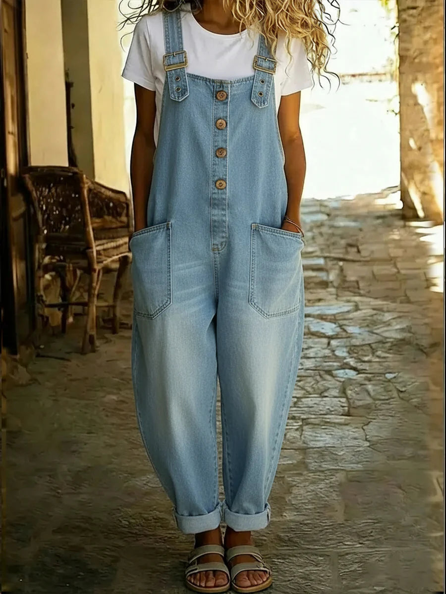 Mono vaquero informal para mujer con hebilla ajustable