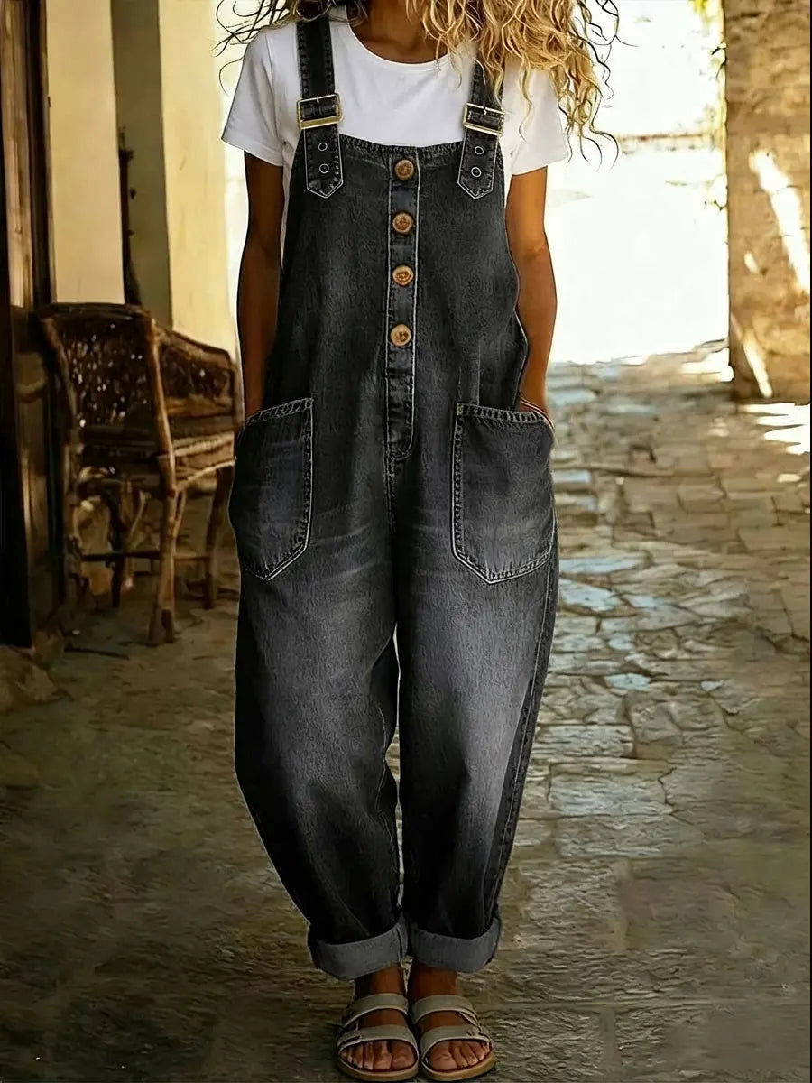 Mono vaquero informal para mujer con hebilla ajustable